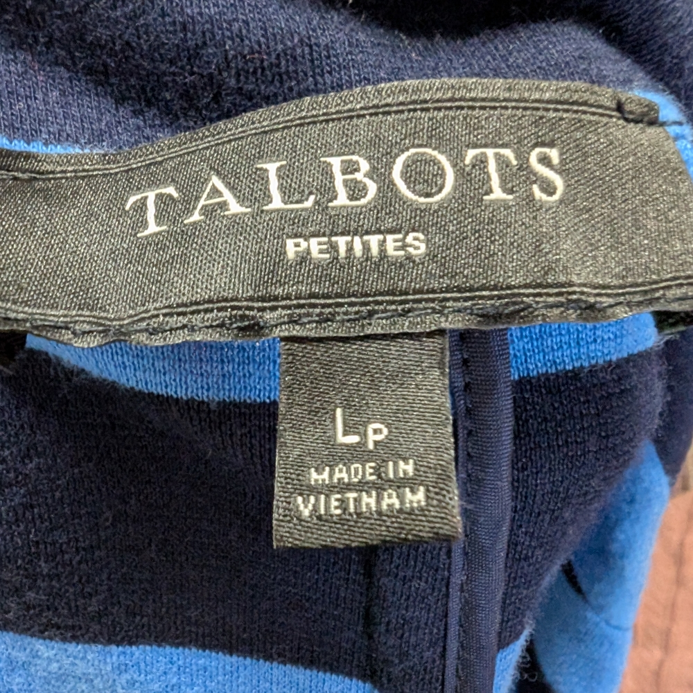 Talbots Women's Comfortable Striped Blazer in Blue and Black Size Large Petite - Picture 5 of 5